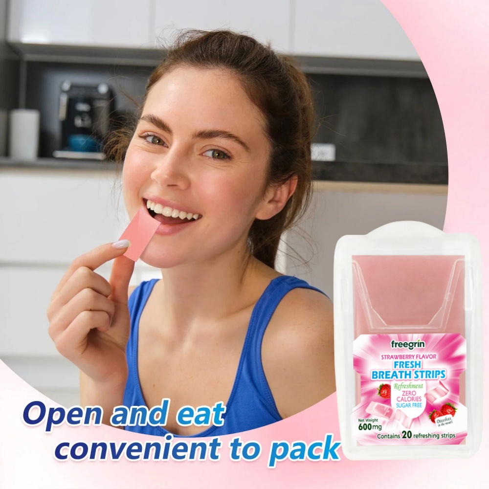 Teeth Whitening In Office - Breath Freshener Cool Strawberry Mint PocketPaks