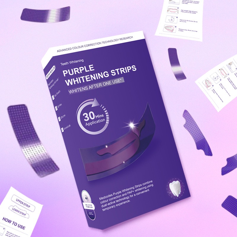 V34 Purple Glowing Dry Tooth S - Teeth Whitening Strips review and price