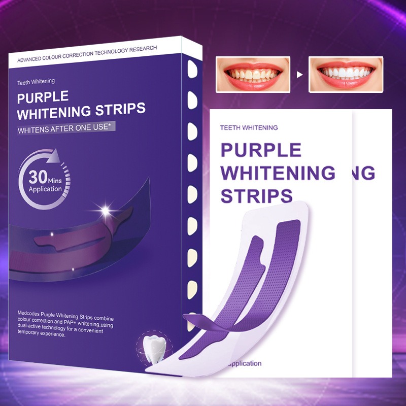 V34 Purple Glowing Dry Tooth S - Teeth Whitening Strips review and price