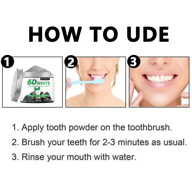 YUlTlKUE 5D White Activated ch - Teeth Whitening Ingredients review and price